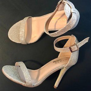 Rose Gold Metallic Two Strap Stiletto Heel